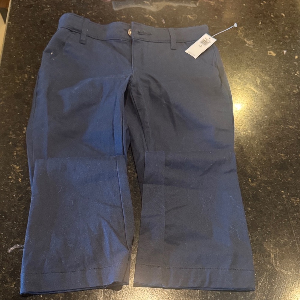 Old Navy Dark Blue Boot-Cut khaki uniform pants girls size 12 slim NWT